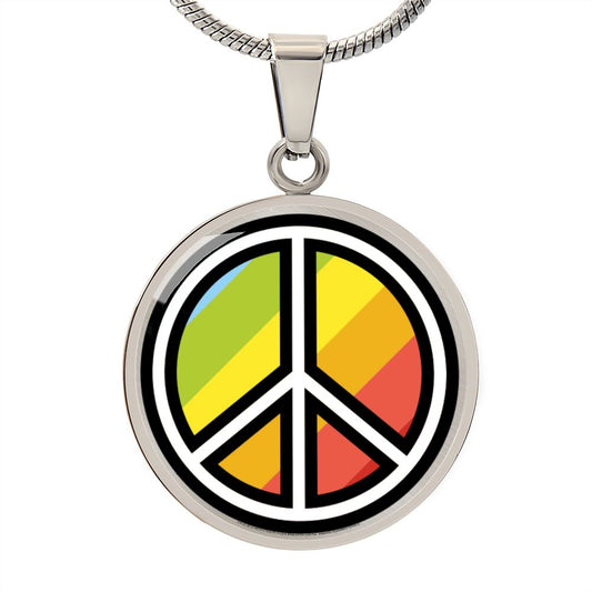 Peace Symbol Moji Luxury Pendent Necklace - Emoji.Express (Engravable)