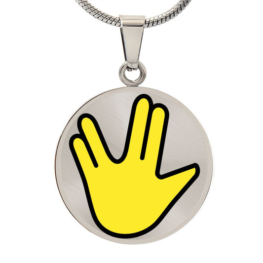 Vulcan Salute Silver Necklace