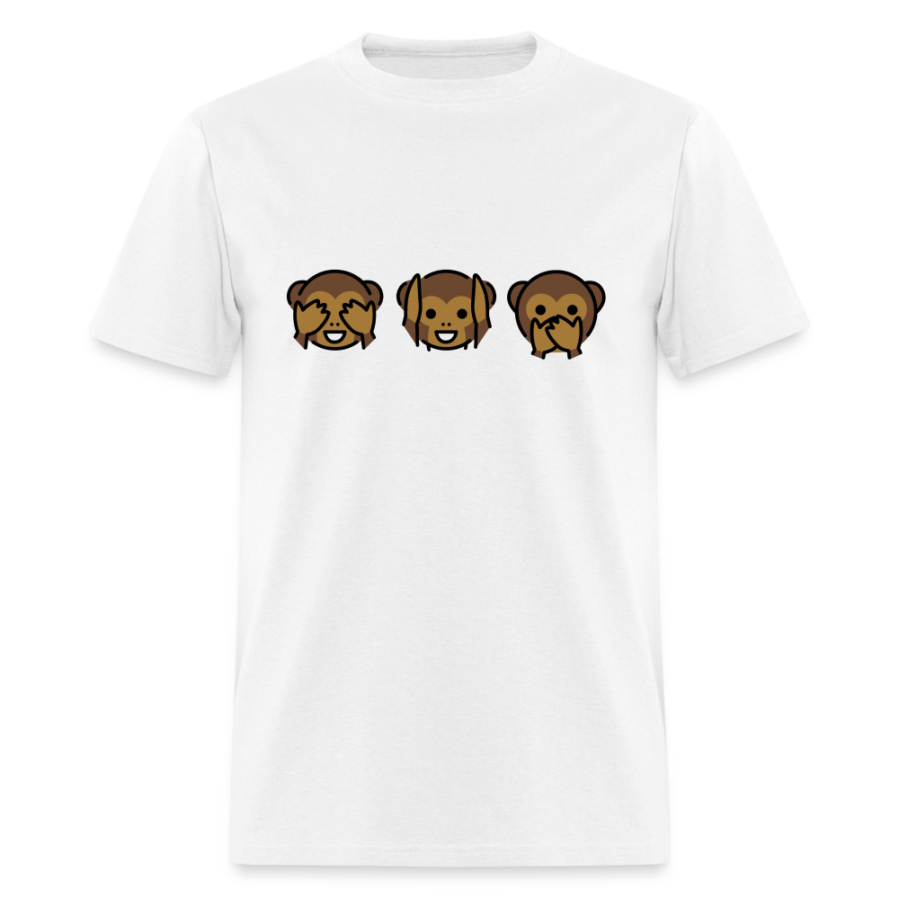 See Hear Speak No Evil Monkey Emojis Unisex Classic T-Shirt - Emoji.Express - white