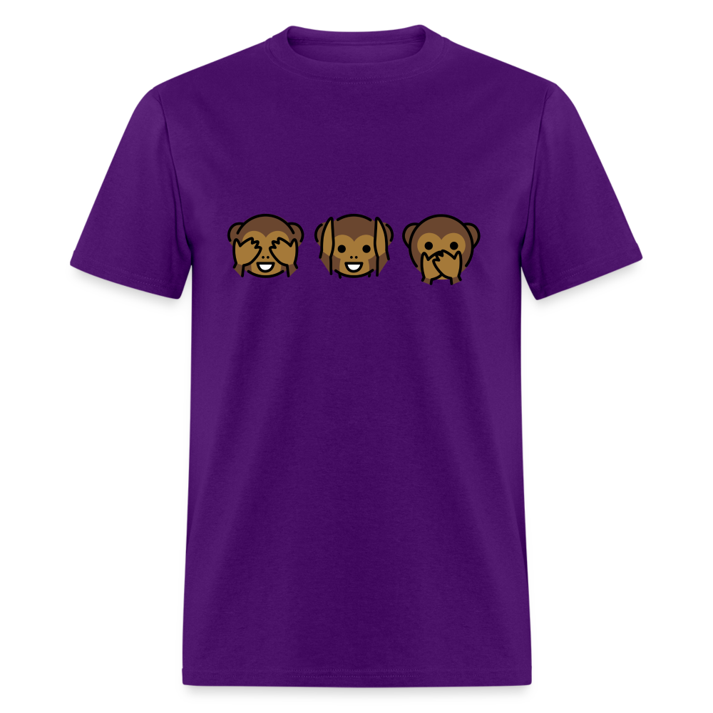 See Hear Speak No Evil Monkey Emojis Unisex Classic T-Shirt - Emoji.Express - purple