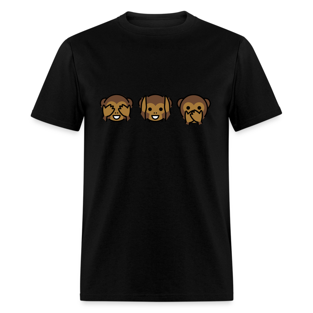 See Hear Speak No Evil Monkey Emojis Unisex Classic T-Shirt - Emoji.Express - black