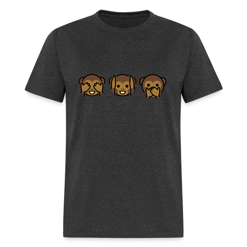 See Hear Speak No Evil Monkey Emojis Unisex Classic T-Shirt - Emoji.Express - heather black