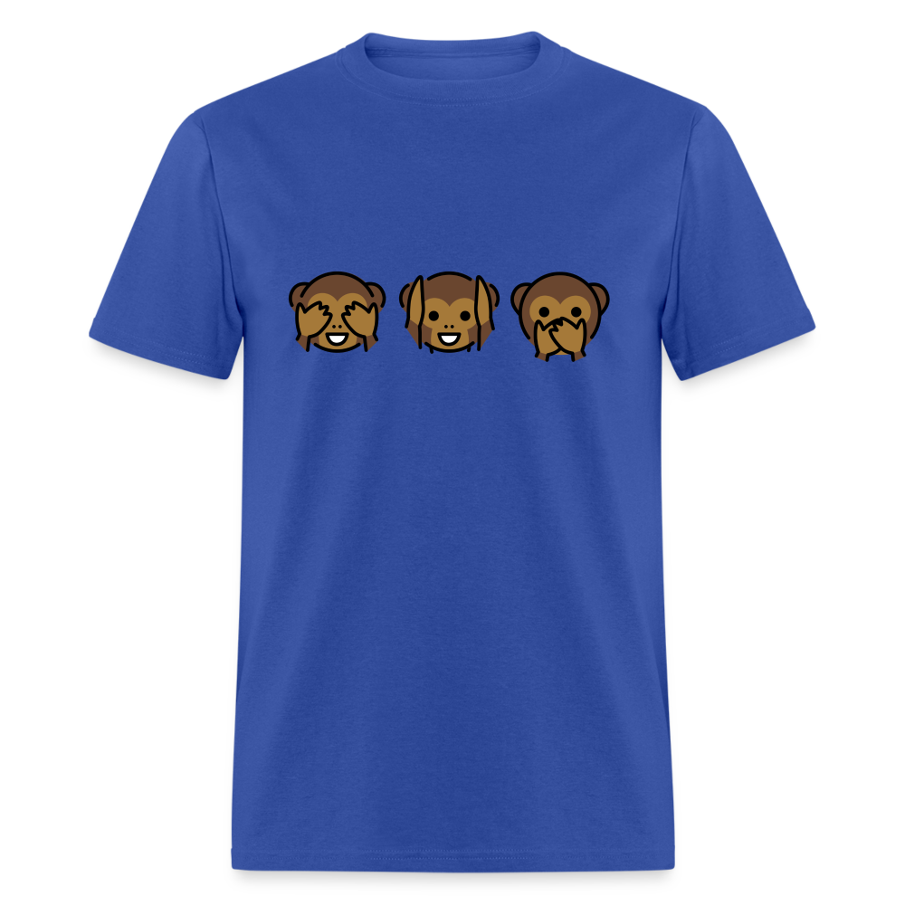 See Hear Speak No Evil Monkey Emojis Unisex Classic T-Shirt - Emoji.Express - royal blue