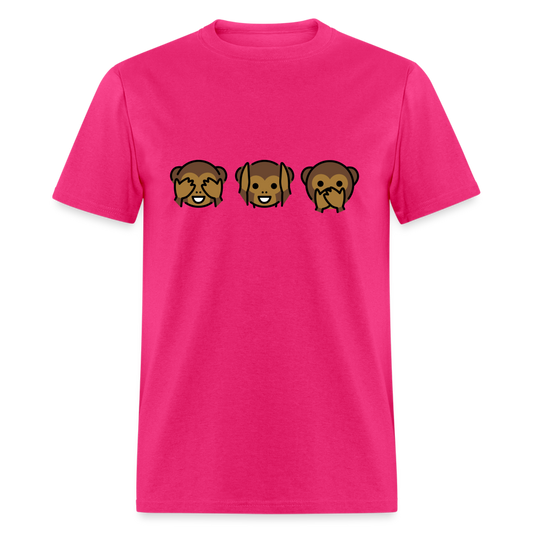 See Hear Speak No Evil Monkey Emojis Unisex Classic T-Shirt - Emoji.Express - fuchsia