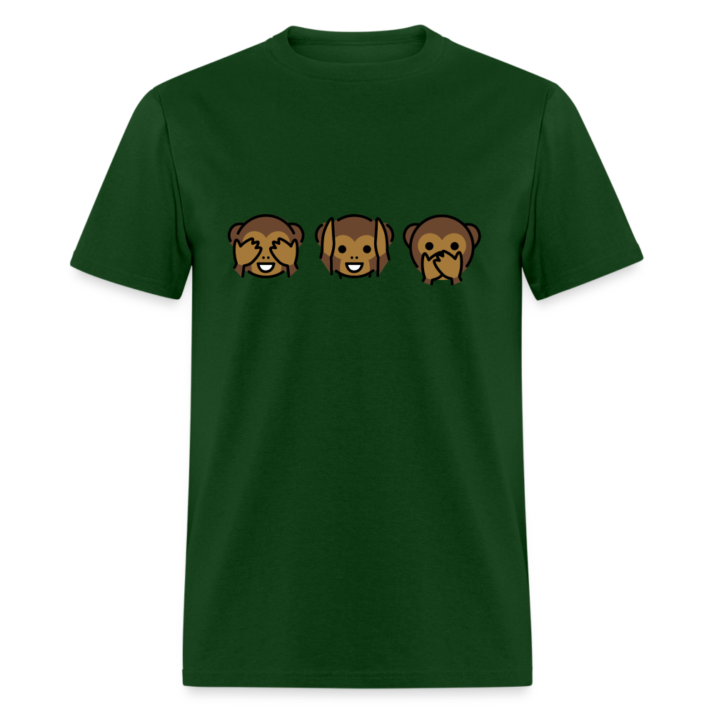 See Hear Speak No Evil Monkey Emojis Unisex Classic T-Shirt - Emoji.Express - forest green