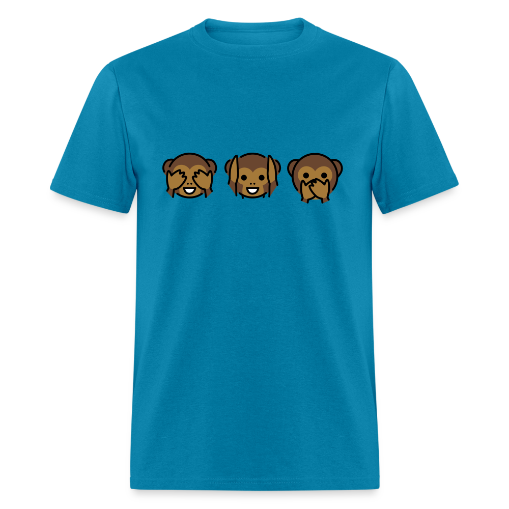 See Hear Speak No Evil Monkey Emojis Unisex Classic T-Shirt - Emoji.Express - turquoise