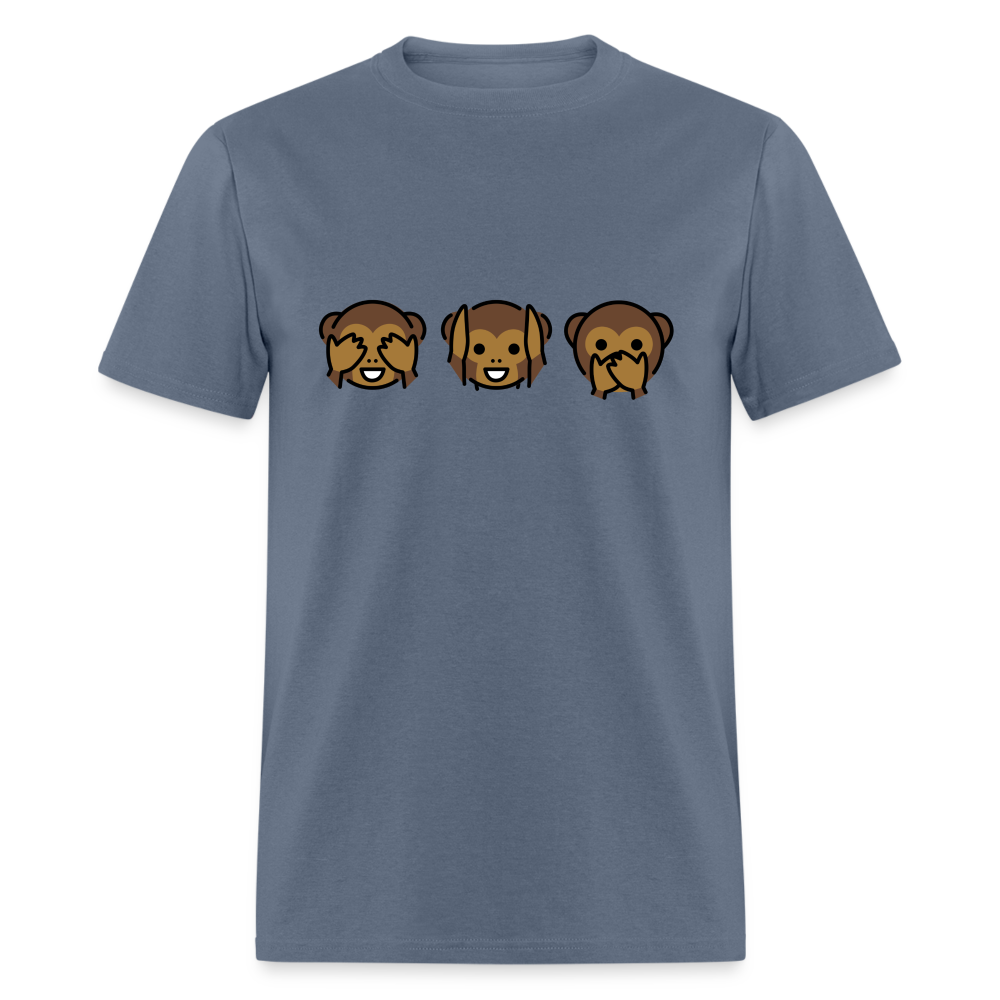 See Hear Speak No Evil Monkey Emojis Unisex Classic T-Shirt - Emoji.Express - denim