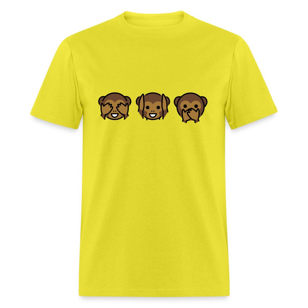 See Hear Speak No Evil Monkey Emojis Unisex Classic T-Shirt - Emoji.Express - yellow