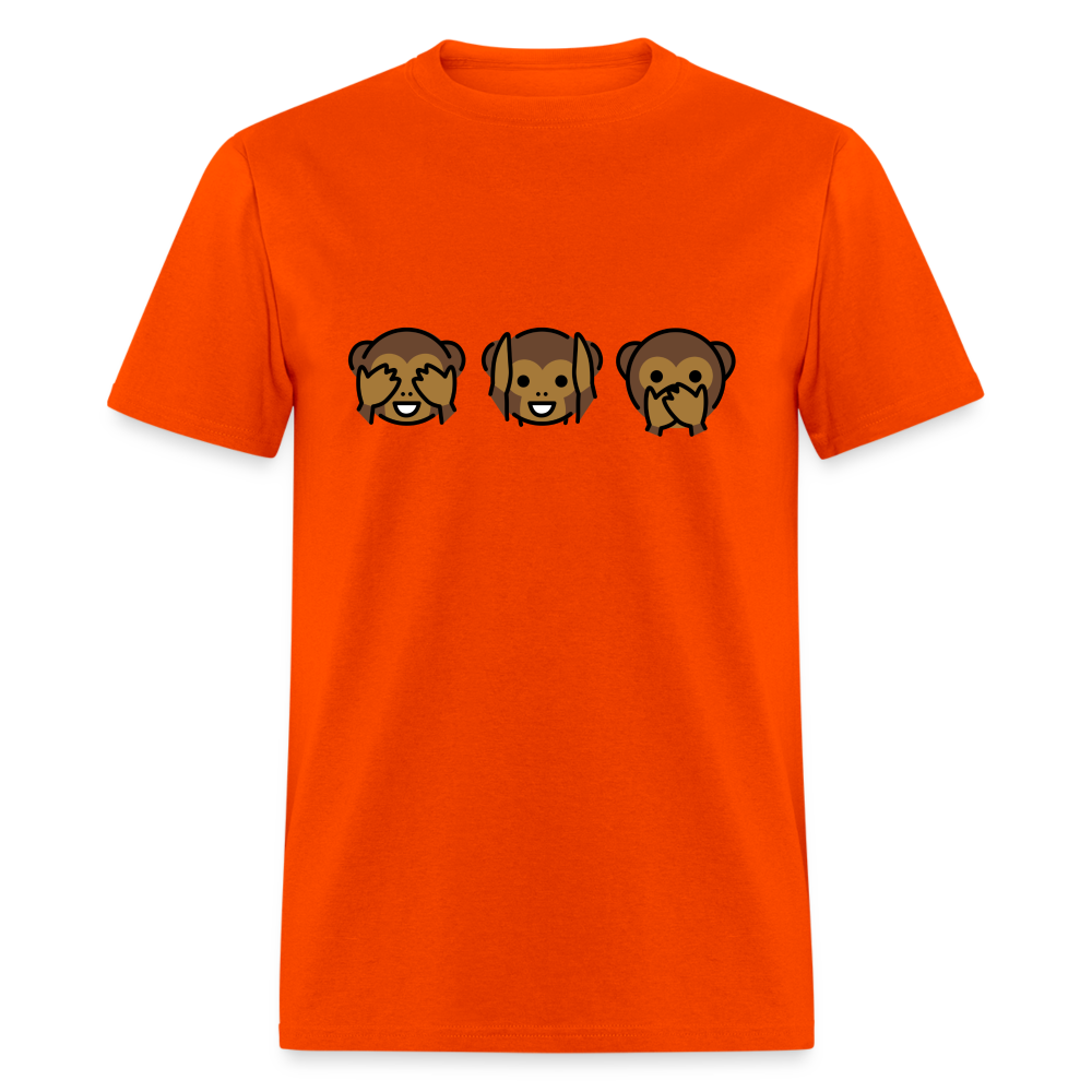 See Hear Speak No Evil Monkey Emojis Unisex Classic T-Shirt - Emoji.Express - orange