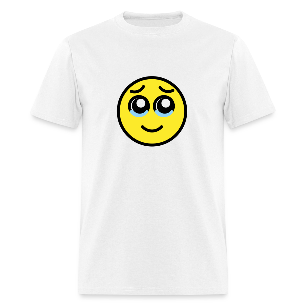 Face Holdng Back Tears Unisex Classic T-Shirt - Emoji.Express - white