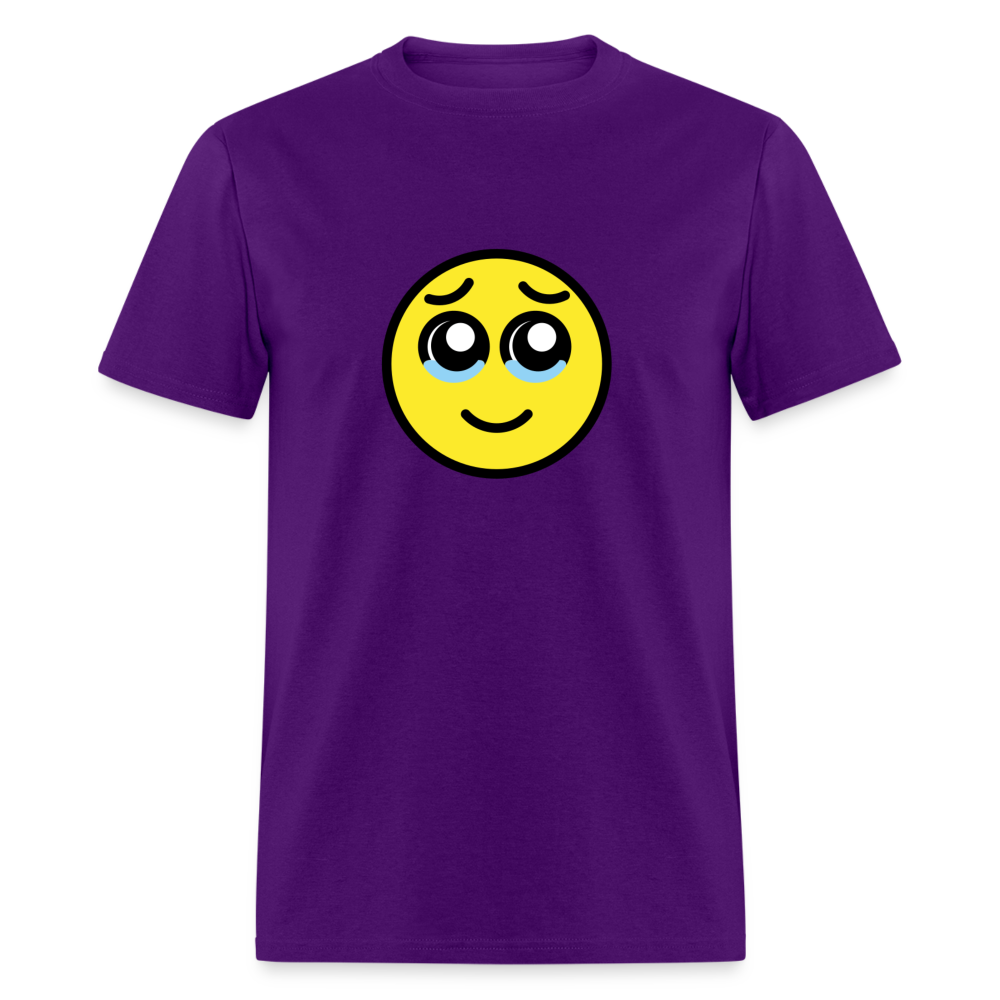 Face Holdng Back Tears Unisex Classic T-Shirt - Emoji.Express - purple