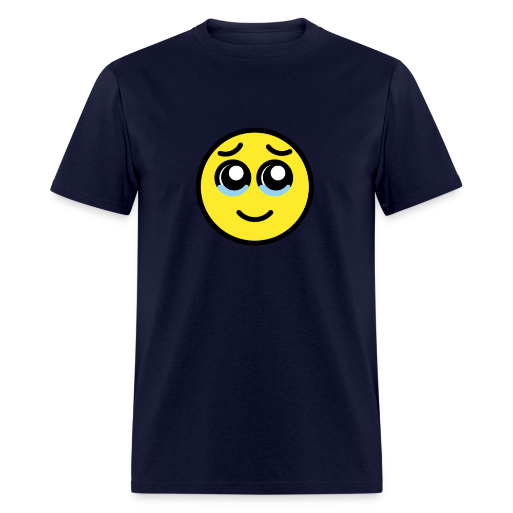 Face Holdng Back Tears Unisex Classic T-Shirt - Emoji.Express - navy