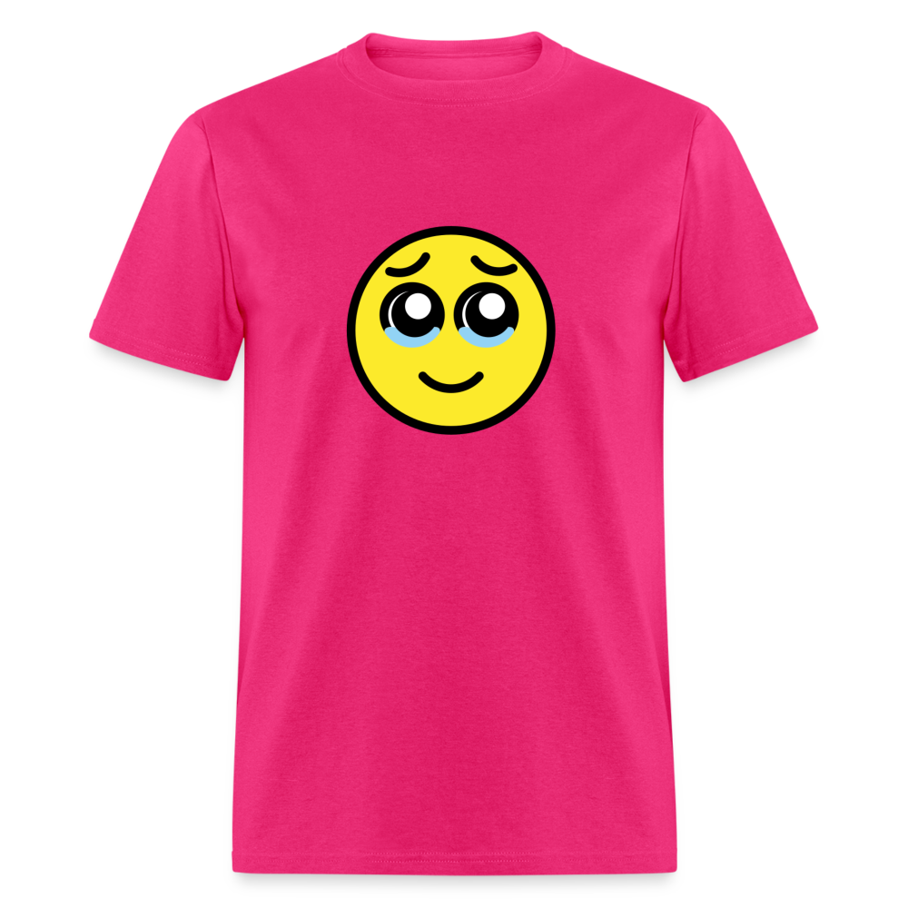 Face Holdng Back Tears Unisex Classic T-Shirt - Emoji.Express - fuchsia