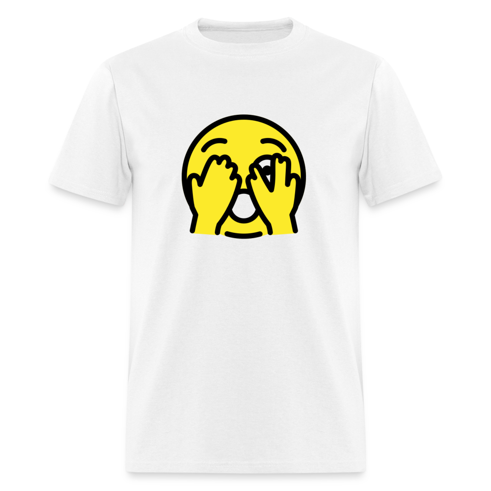 Face with Peeking Eye Emoji Unisex Classic T-Shirt - Emoji.Express - white