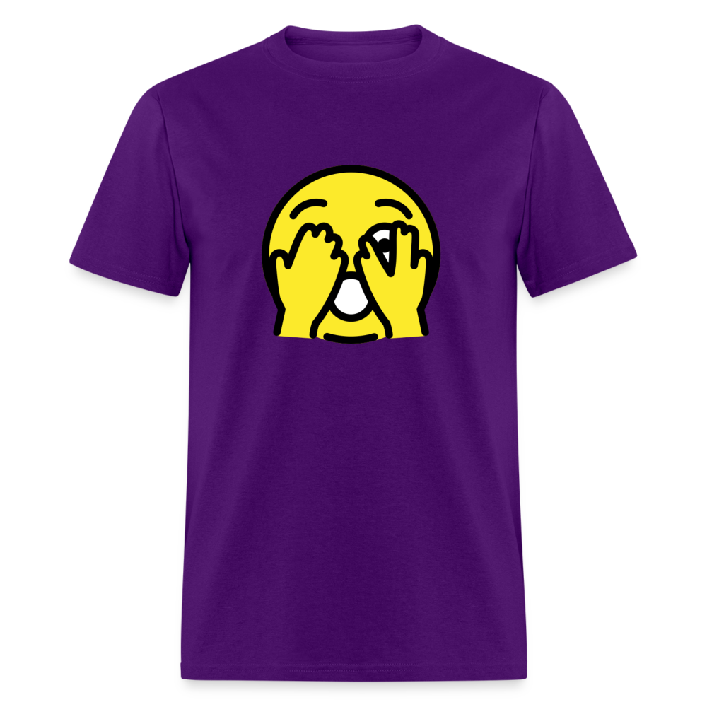 Face with Peeking Eye Emoji Unisex Classic T-Shirt - Emoji.Express - purple