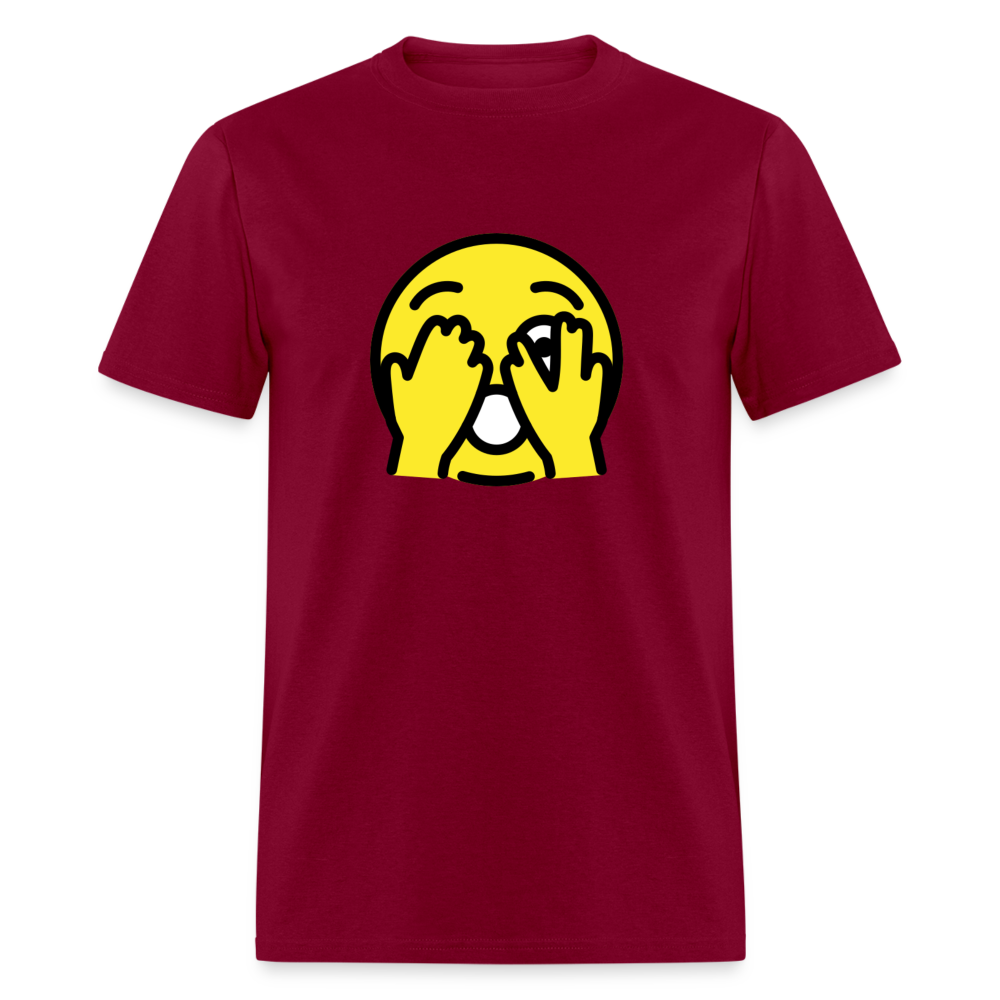 Face with Peeking Eye Emoji Unisex Classic T-Shirt - Emoji.Express - burgundy