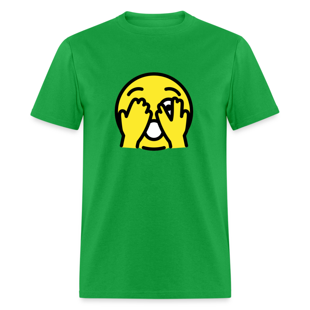 Face with Peeking Eye Emoji Unisex Classic T-Shirt - Emoji.Express - bright green