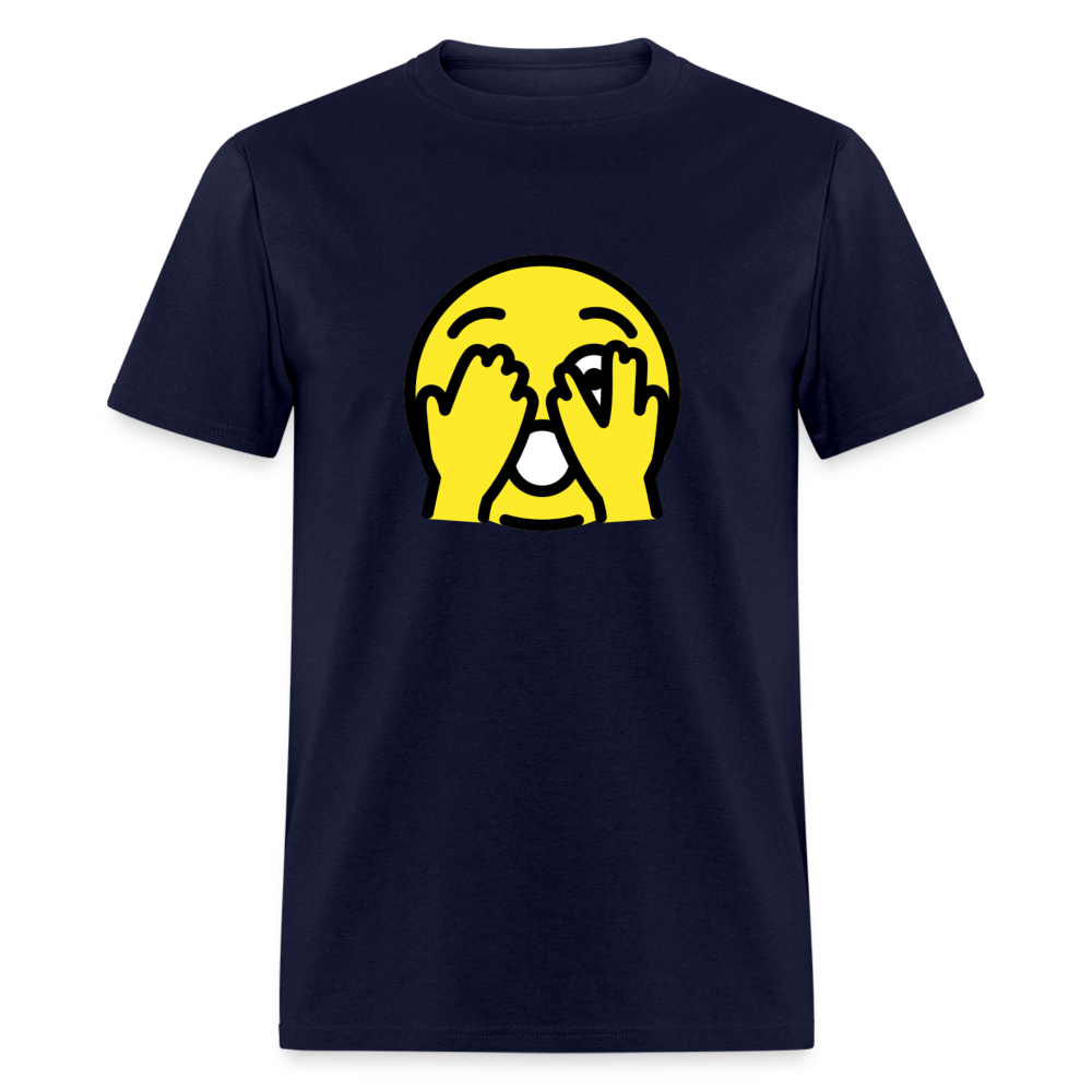 Face with Peeking Eye Emoji Unisex Classic T-Shirt - Emoji.Express - navy