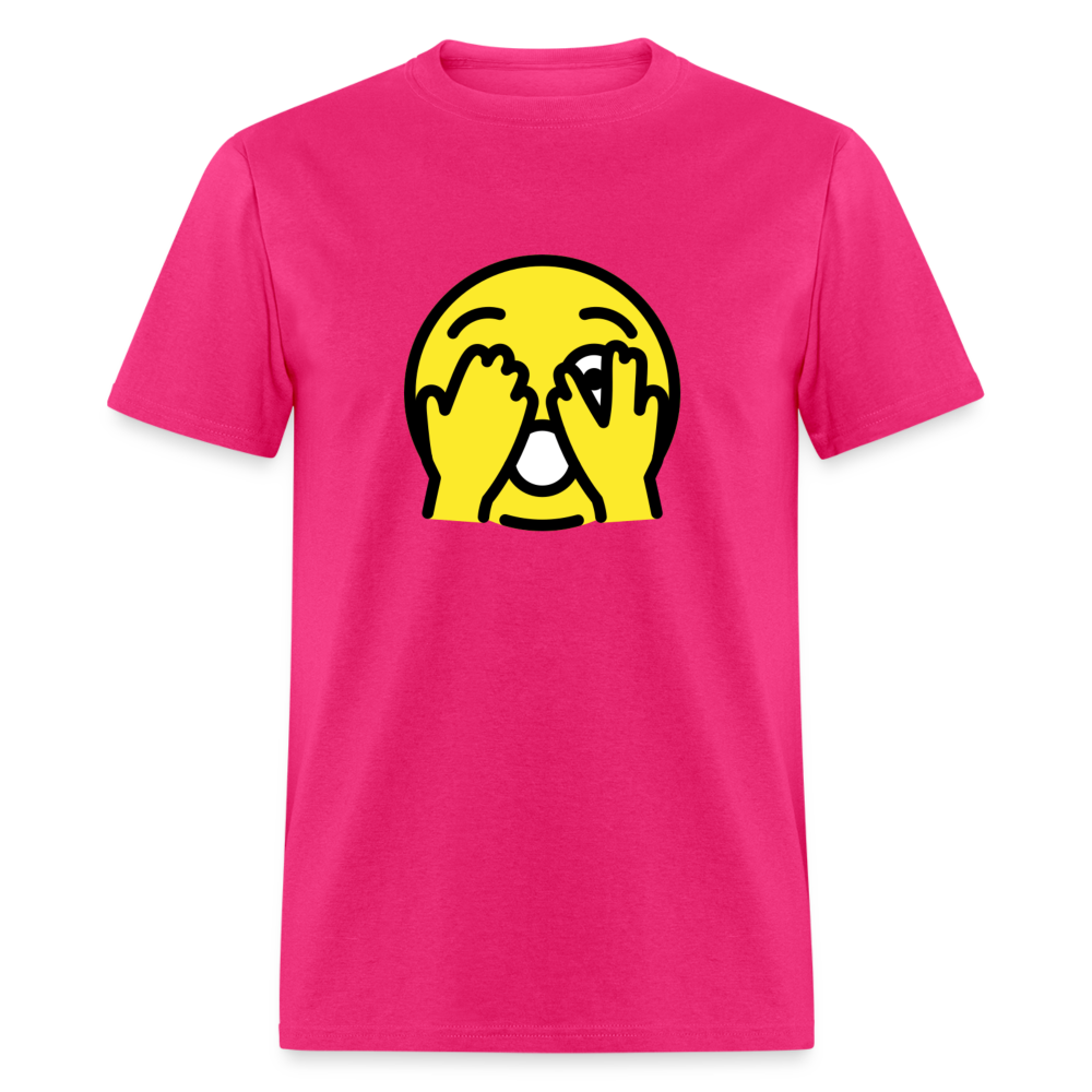 Face with Peeking Eye Emoji Unisex Classic T-Shirt - Emoji.Express - fuchsia