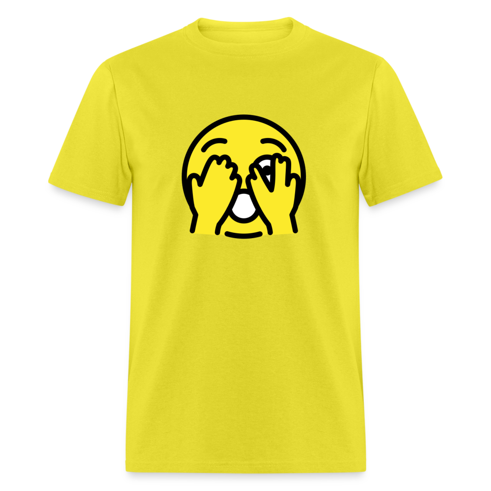 Face with Peeking Eye Emoji Unisex Classic T-Shirt - Emoji.Express - yellow