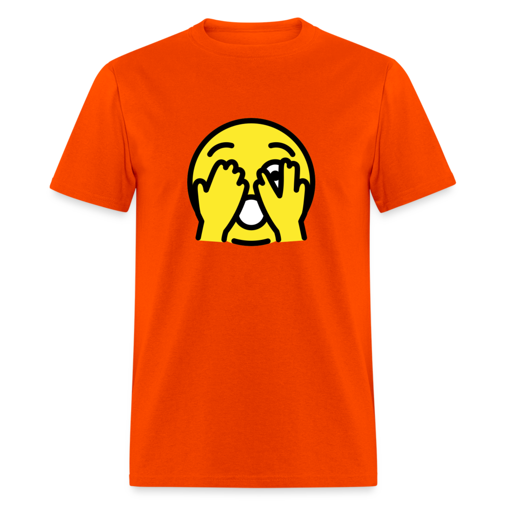 Face with Peeking Eye Emoji Unisex Classic T-Shirt - Emoji.Express - orange