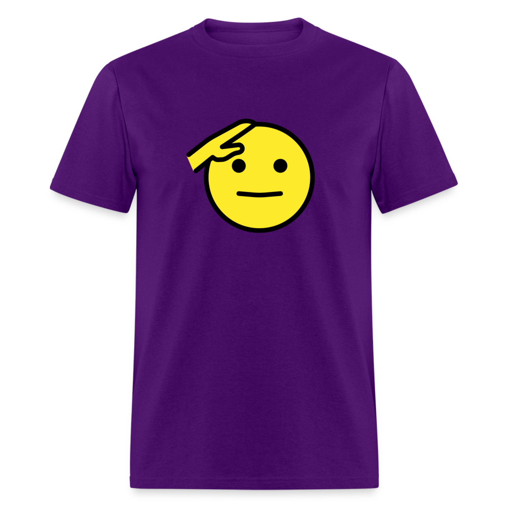 Saluting Face Emoji Unisex Classic T-Shirt - Emoji.Express - purple