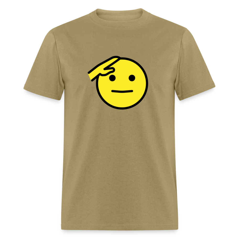 Saluting Face Emoji Unisex Classic T-Shirt - Emoji.Express - khaki