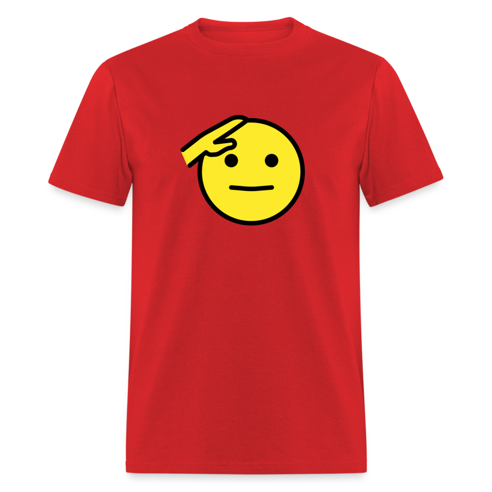 Saluting Face Emoji Unisex Classic T-Shirt - Emoji.Express - red