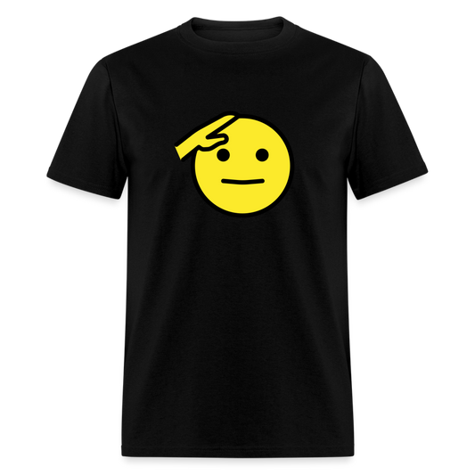 Saluting Face Emoji Unisex Classic T-Shirt - Emoji.Express - black