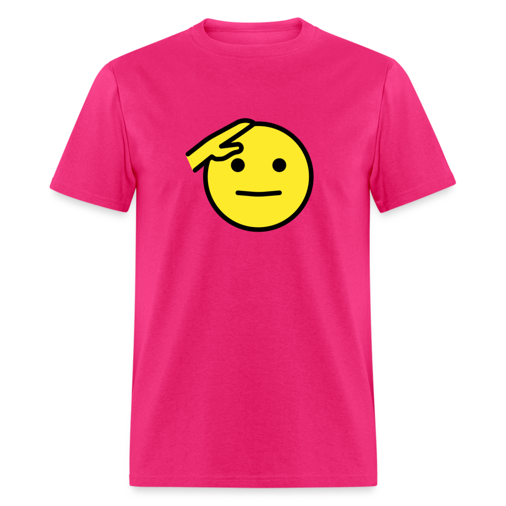 Saluting Face Emoji Unisex Classic T-Shirt - Emoji.Express - fuchsia