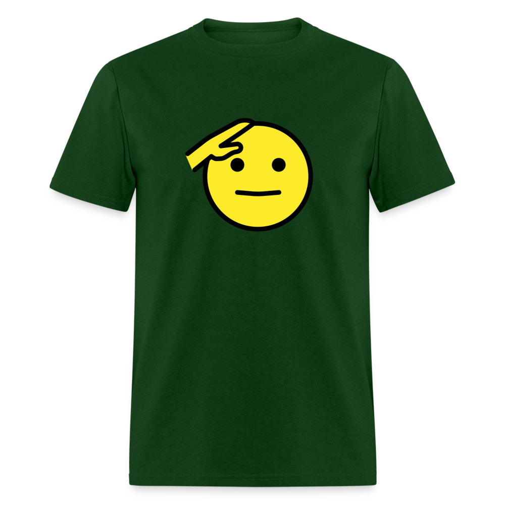 Saluting Face Emoji Unisex Classic T-Shirt - Emoji.Express - forest green