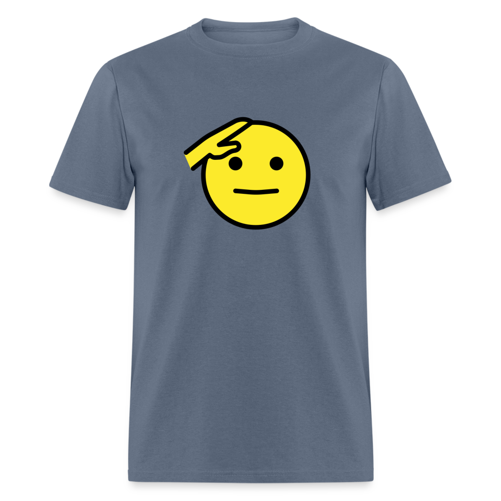 Saluting Face Emoji Unisex Classic T-Shirt - Emoji.Express - denim