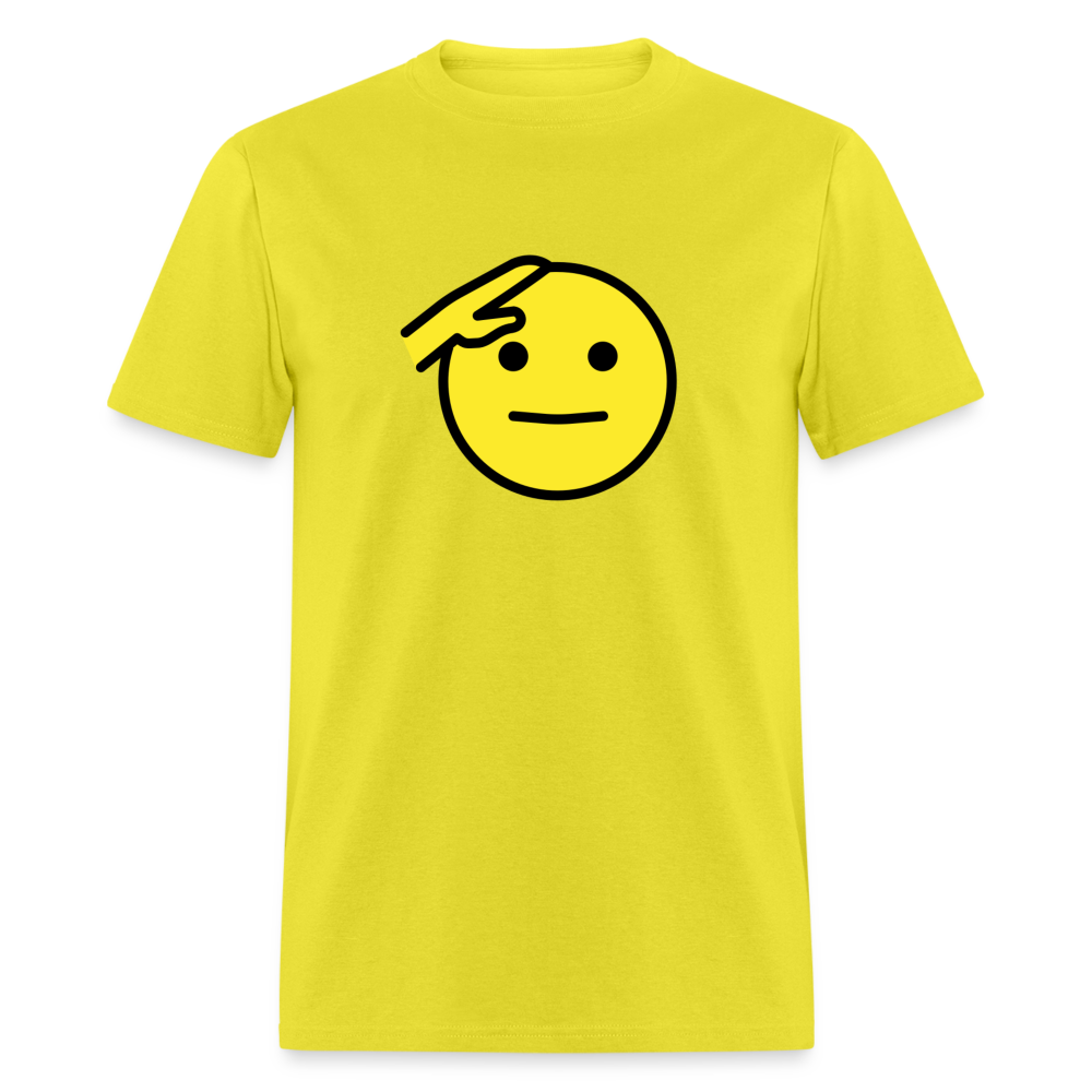 Saluting Face Emoji Unisex Classic T-Shirt - Emoji.Express - yellow