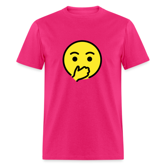 Face with Open Eyes & Hand Over Mouth Emoji Unisex Classic T-Shirt - Emoji.Express - fuchsia