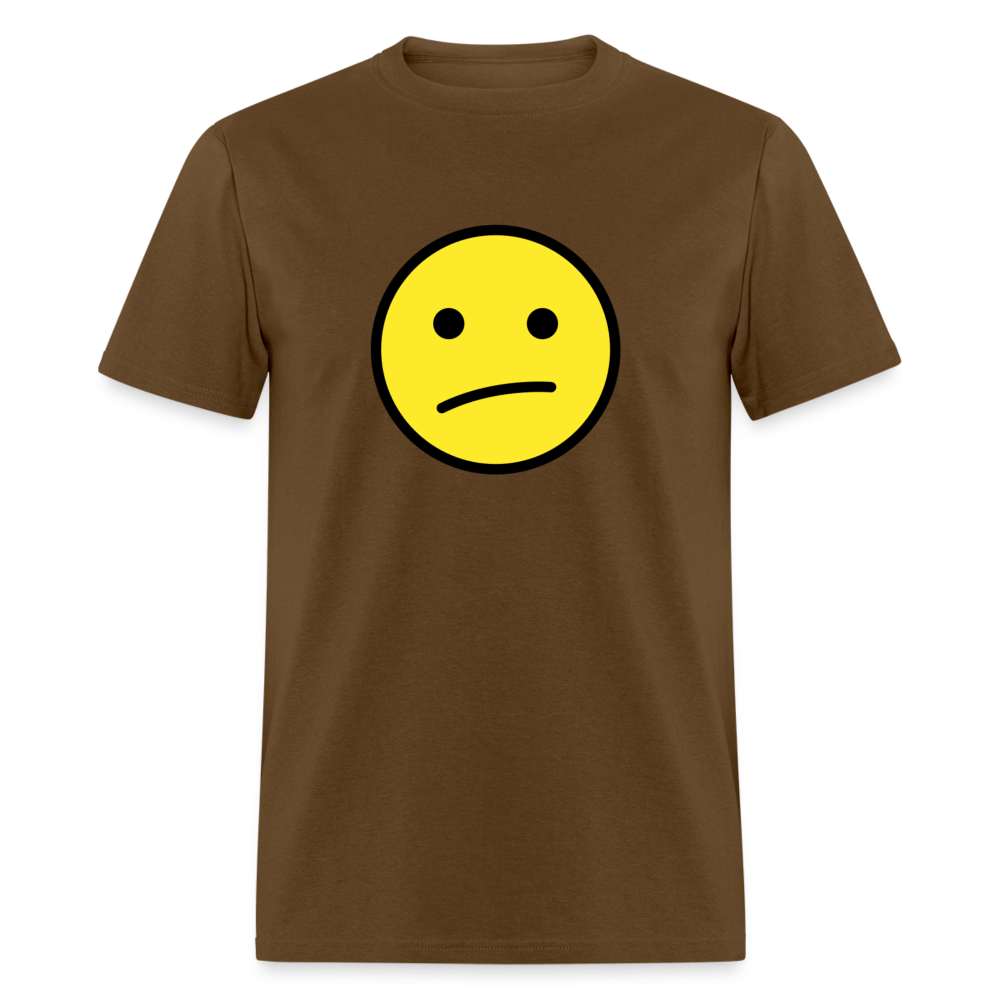 Face with Diagonal Mouth Emoji Unisex Classic T-Shirt - Emoji.Express - brown