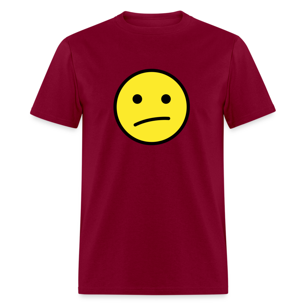 Face with Diagonal Mouth Emoji Unisex Classic T-Shirt - Emoji.Express - burgundy