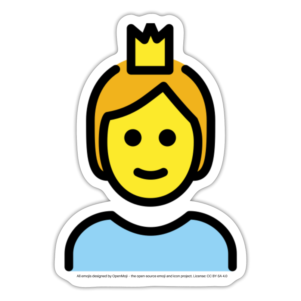 Person Wearing Crown Moji Sticker - Emoji.Express - white matte