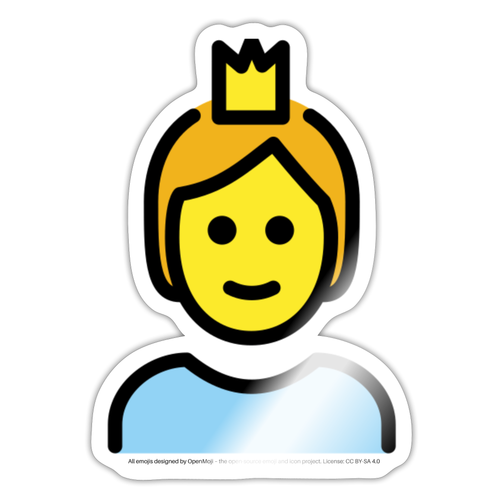 Person Wearing Crown Moji Sticker - Emoji.Express - white glossy