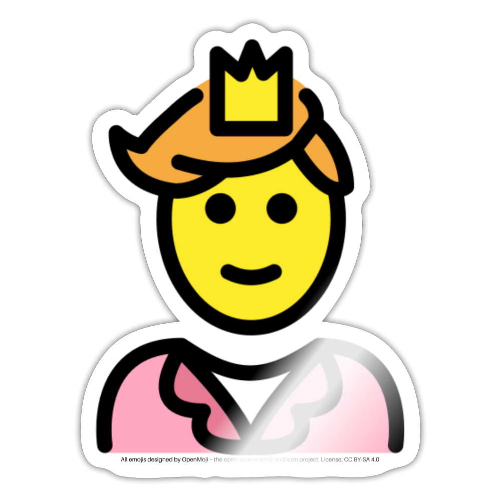 Prince Moji Sticker - Emoji.Express - white glossy