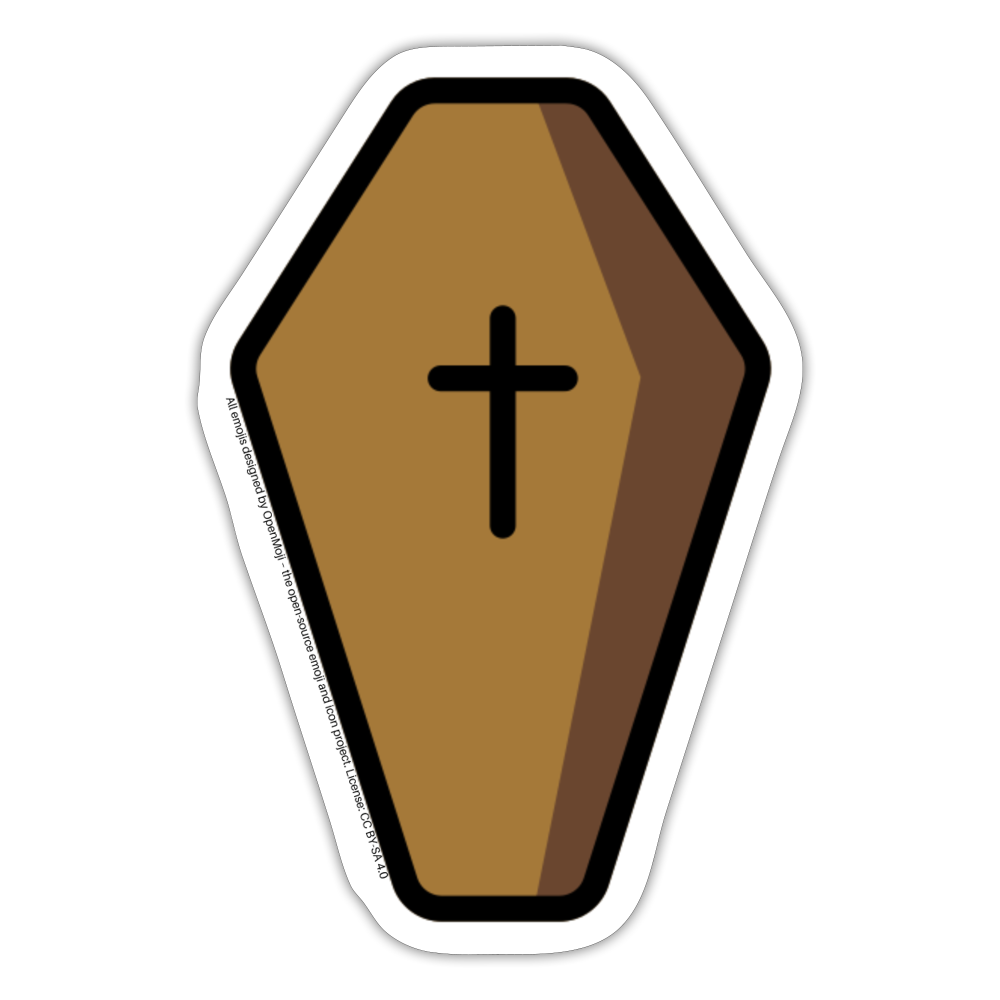 Coffin Moji Sticker - Emoji.Express - white matte