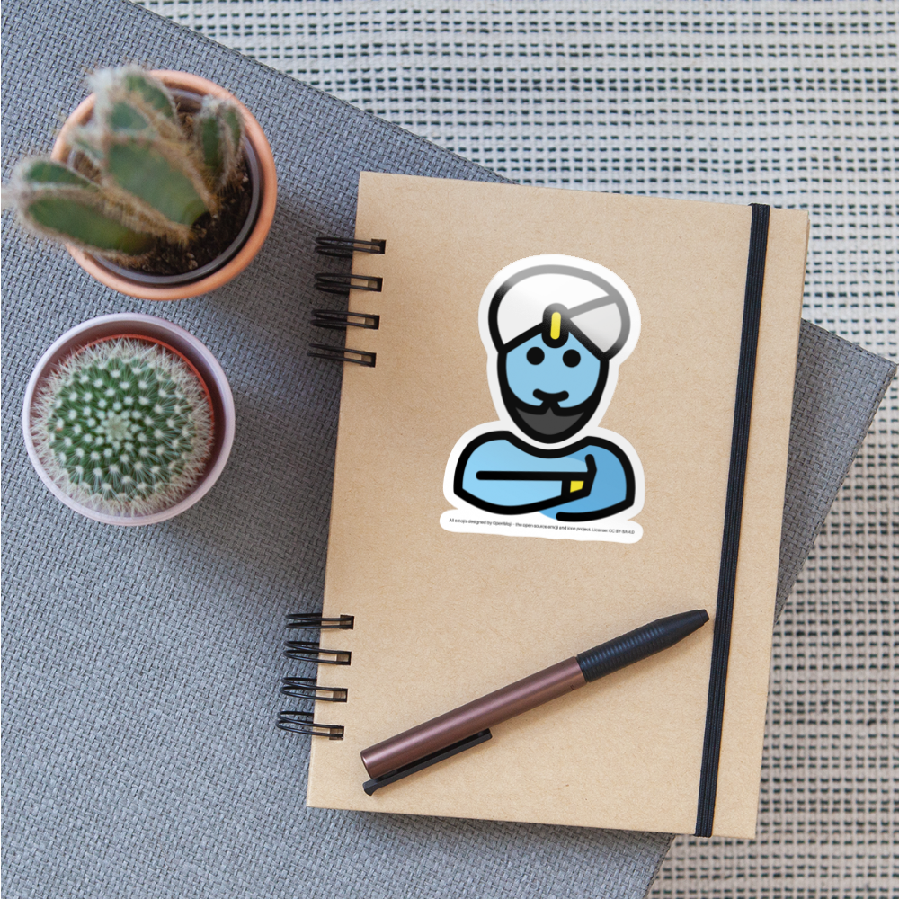 Man Genie Moji Sticker - Emoji.Express - white glossy