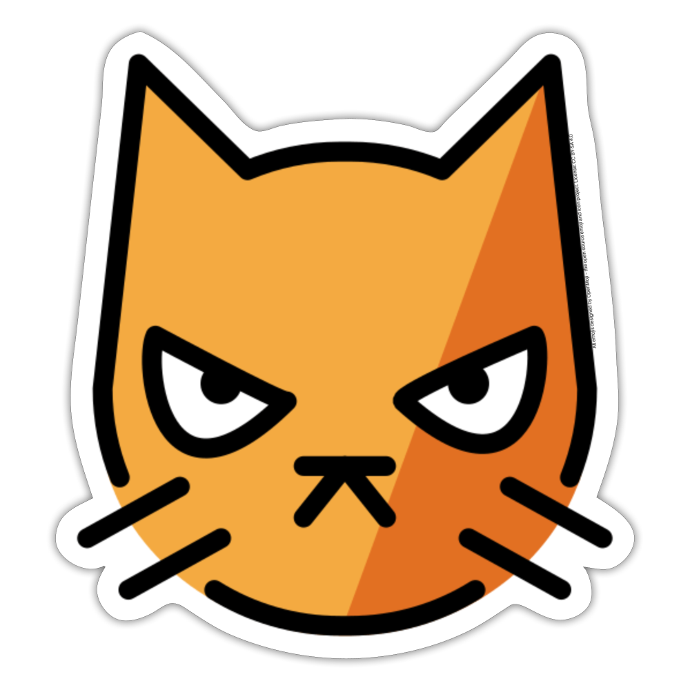 Pouting Cat Moji Sticker - Emoji.Express - white matte