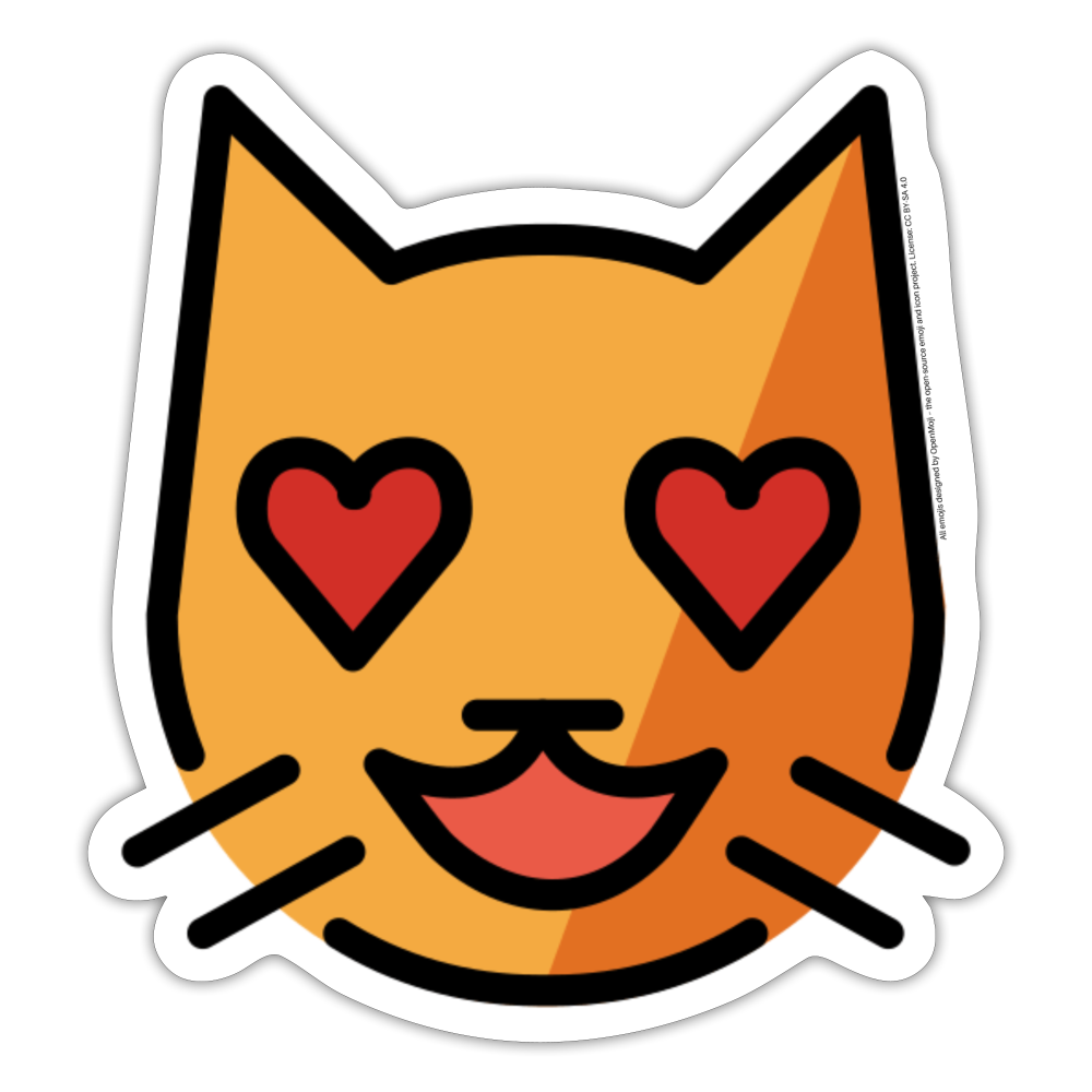 Smiling Cat with Heart Eyes Moji Sticker - Emoji.Express - white matte