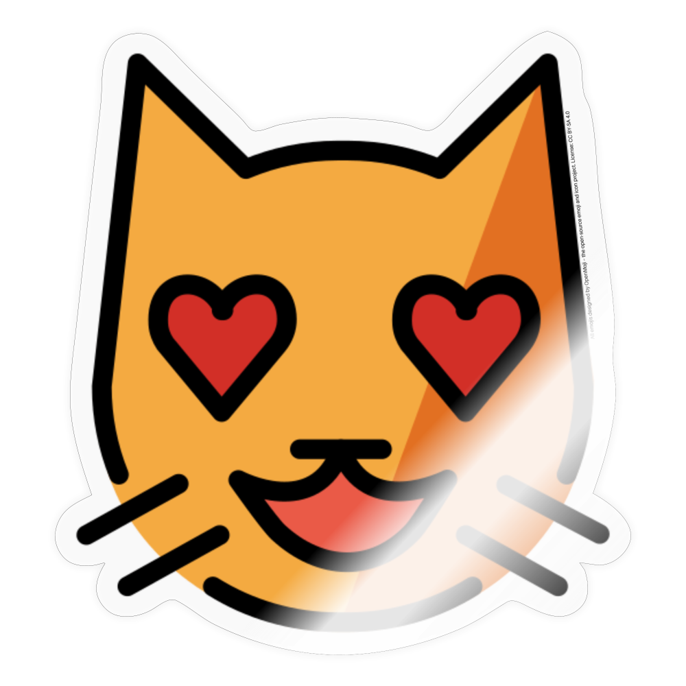 Smiling Cat with Heart Eyes Moji Sticker - Emoji.Express - transparent glossy