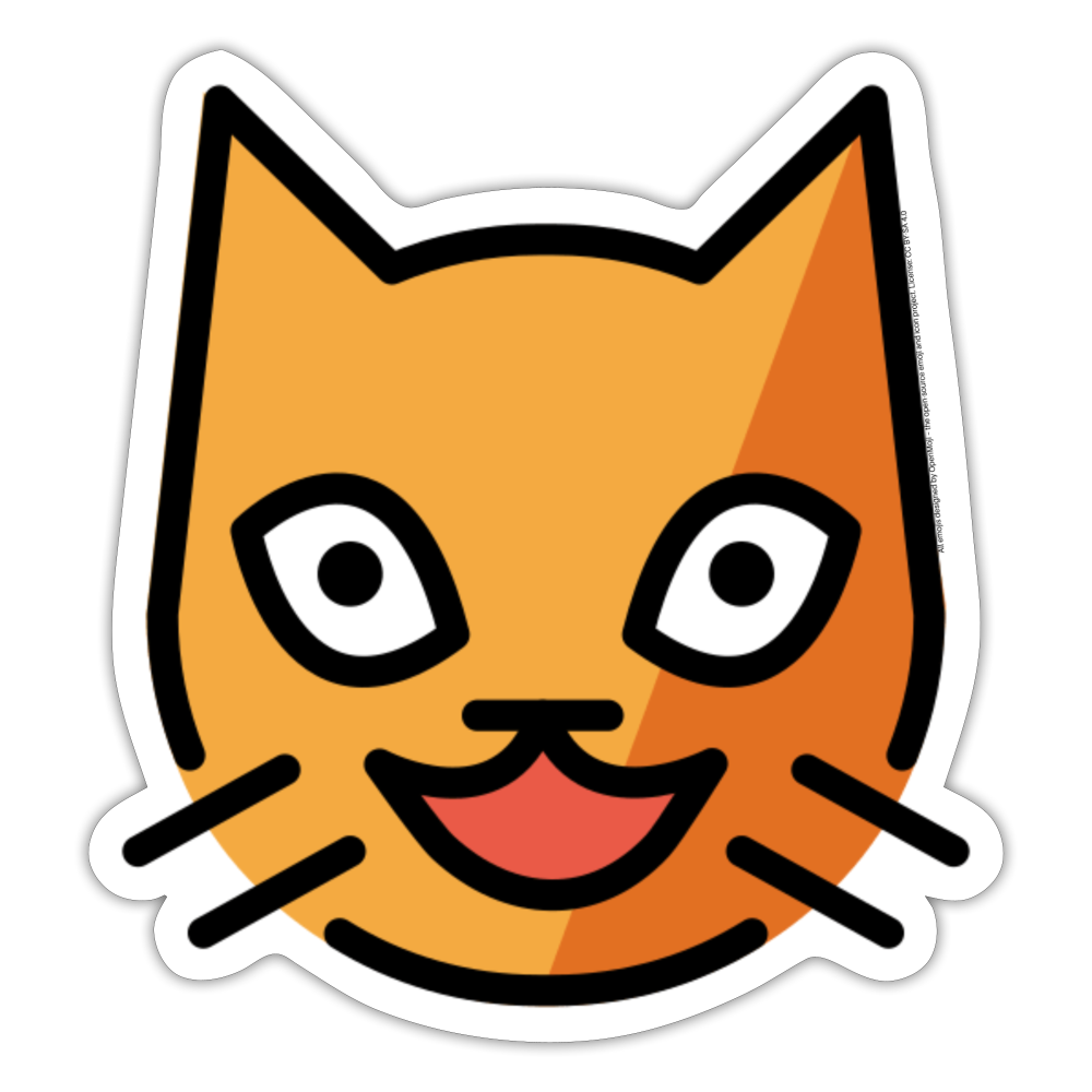 Grinning Cat Moji Sticker - Emoji.Express - white matte