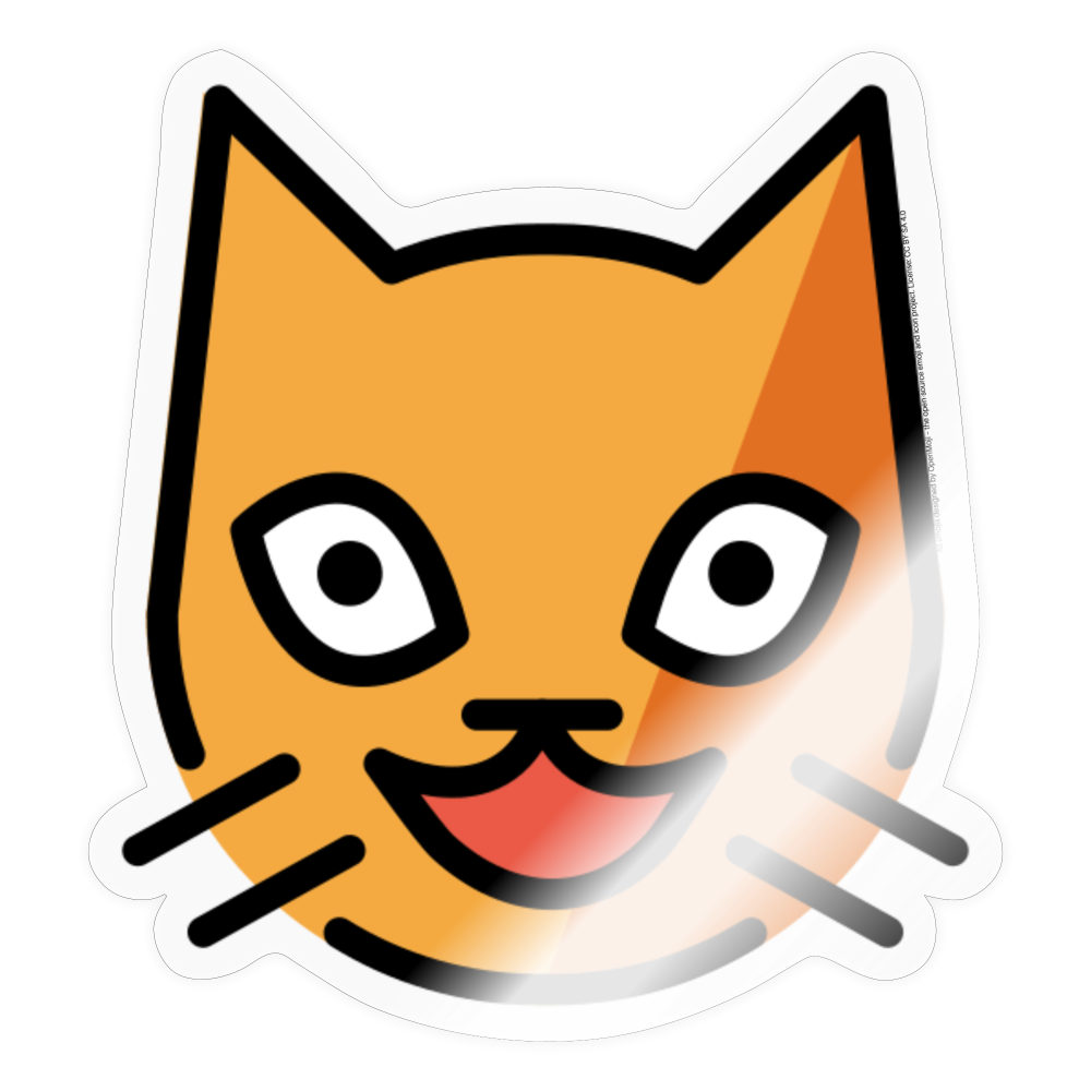 Grinning Cat Moji Sticker - Emoji.Express - transparent glossy