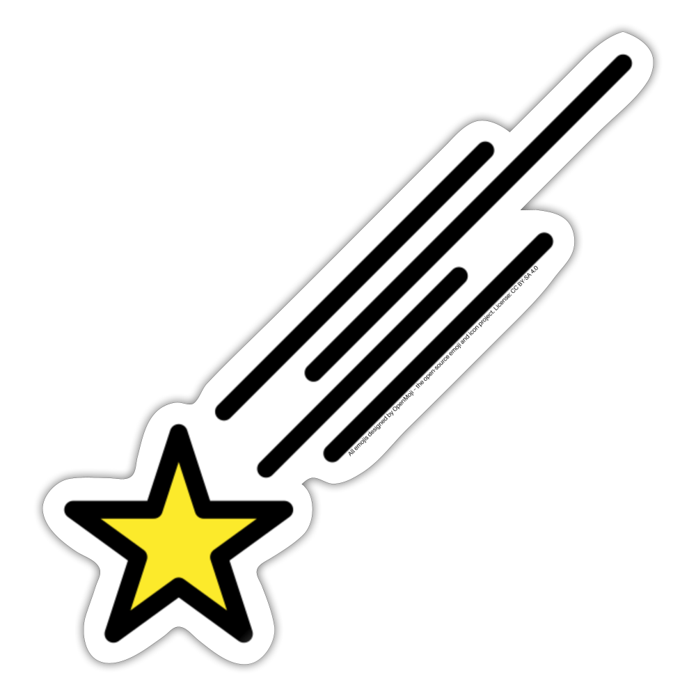 Shooting Star Moji Sticker - Emjoi.Express - white glossy