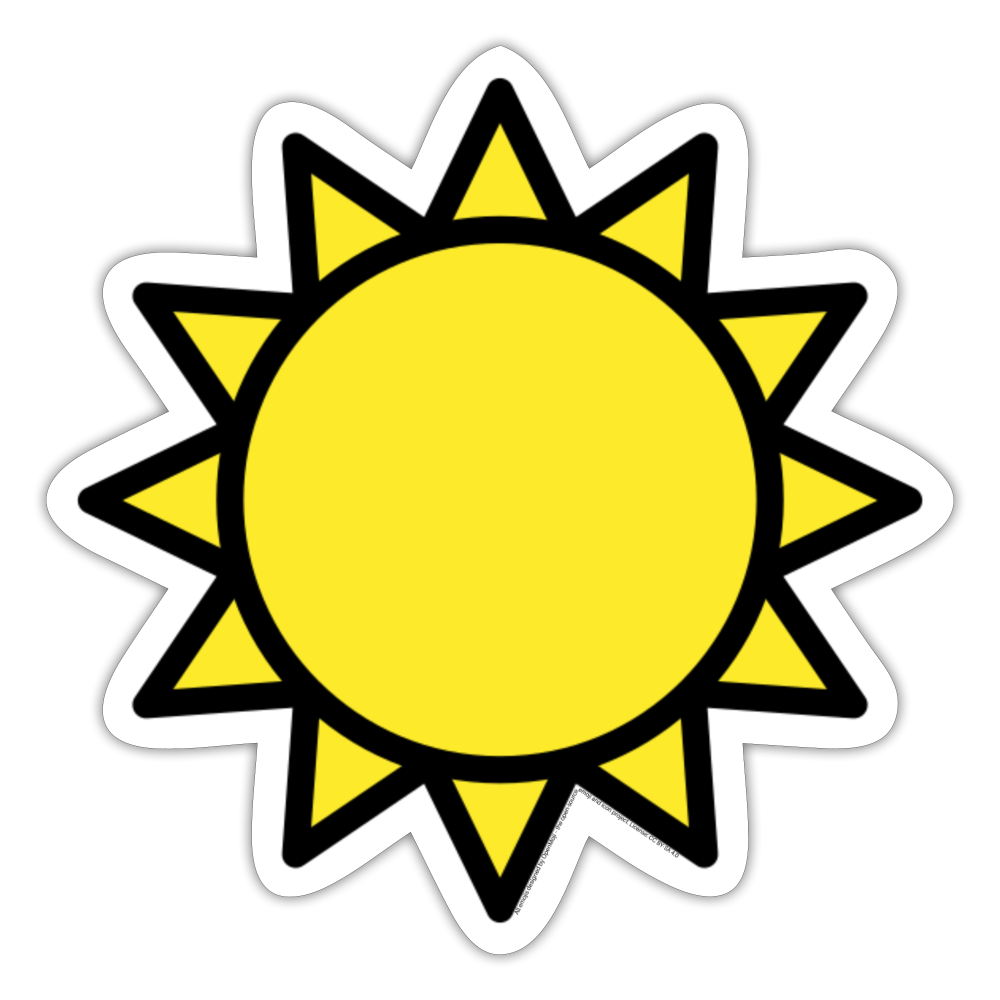 Sun Moji Sticker - Emjoi.Express - white matte