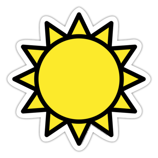 Sun Moji Sticker - Emjoi.Express - white matte