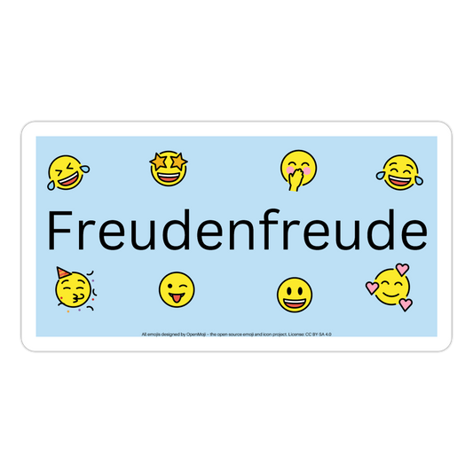 Freudenfreude + Mojis Sticker (Blue) - Emoji.Express - white matte